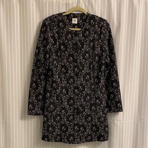 Cabi black floral lace overlay mid length jacket Black & Gray size Medium